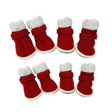 Maxbell 4Pcs Dog Shoes Xmas Booties Paw Protector Shoes Holiday Pet Custome  Red S