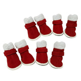 Maxbell 4Pcs Dog Shoes Xmas Booties Paw Protector Shoes Holiday Pet Custome  Red S