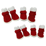 Maxbell 4Pcs Dog Shoes Xmas Booties Paw Protector Shoes Holiday Pet Custome  Red S