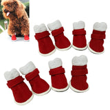 Maxbell 4Pcs Dog Shoes Xmas Booties Paw Protector Shoes Holiday Pet Custome  Red S