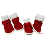 Maxbell 4Pcs Dog Shoes Xmas Booties Paw Protector Shoes Holiday Pet Custome  Red L