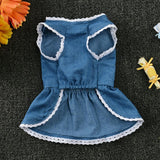 Maxbell Halloween Pet Dog Dress Jeans Skirt Puppy Clothes Apparel Accessory  M