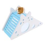 Maxbell Pet Small Animal Hideout Hamster House Wooden Hut Play Toys Chews Blue