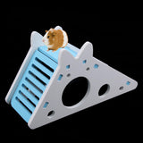 Maxbell Pet Small Animal Hideout Hamster House Wooden Hut Play Toys Chews Blue