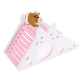 Maxbell Pet Small Animal Hideout Hamster House Wooden Hut Play Toys Chews Pink