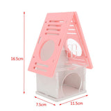 Maxbell Beautiful House Loft Cage Exercise Toy for Hamster Mice Gerbil Mouse  Pink