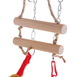Maxbell Parrot Bird Wooden Hanging Swing Ladder Suspension Bridge Cage Swing Toy