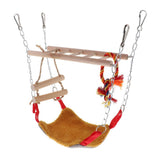 Maxbell Parrot Bird Wooden Hanging Swing Ladder Suspension Bridge Cage Swing Toy