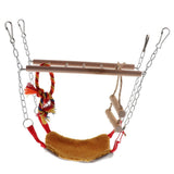 Maxbell Parrot Bird Wooden Hanging Swing Ladder Suspension Bridge Cage Swing Toy