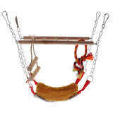 Maxbell Parrot Bird Wooden Hanging Swing Ladder Suspension Bridge Cage Swing Toy