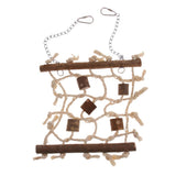 Maxbell Rope Wood Net Swing Ladder Toy for Pet Parrot Bird Chew Play Climbing Small