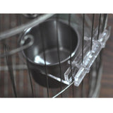 Maxbell Bird Parrot Stainless Steel Feeding Cups with Acrylic Cup Holder 7CM