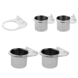 Maxbell Bird Parrot Stainless Steel Feeding Cups with Acrylic Cup Holder 7CM