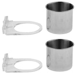 Maxbell Bird Parrot Stainless Steel Feeding Cups with Acrylic Cup Holder 7CM