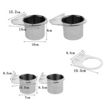 Maxbell Bird Parrot Stainless Steel Feeding Cups with Acrylic Cup Holder 7CM