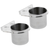 Maxbell Bird Parrot Stainless Steel Feeding Cups with Acrylic Cup Holder 7CM