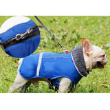 Maxbell Waterproof Dog Coat Vest Warm Padded Reflective Puppy Clothes  Blue L