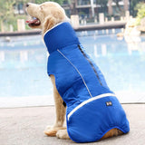 Maxbell Waterproof Dog Coat Vest Warm Padded Reflective Puppy Clothes  Blue L
