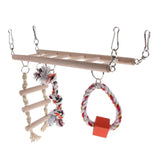 Maxbell Bird Chew Toy Parrot Climbing Ladder Swinging Wooden Bridge Hanging Toy