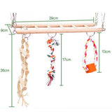 Maxbell Bird Chew Toy Parrot Climbing Ladder Swinging Wooden Bridge Hanging Toy