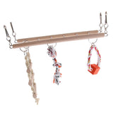 Maxbell Bird Chew Toy Parrot Climbing Ladder Swinging Wooden Bridge Hanging Toy