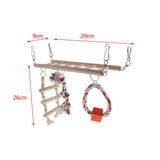 Maxbell Bird Chew Toy Parrot Climbing Ladder Swinging Wooden Bridge Hanging Toy