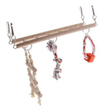Maxbell Bird Chew Toy Parrot Climbing Ladder Swinging Wooden Bridge Hanging Toy