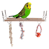 Maxbell Bird Chew Toy Parrot Climbing Ladder Swinging Wooden Bridge Hanging Toy