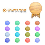 Maxbell 3D Print Light Moon Lamp Night Light Remote/Touch Control USB Rechargeable Type 1