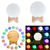 Maxbell 3D Print Light Moon Lamp Night Light Remote/Touch Control USB Rechargeable Type 1