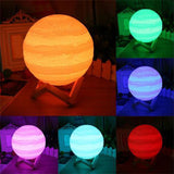 Maxbell 3D Print Light Moon Lamp Night Light Remote/Touch Control USB Rechargeable Type 1
