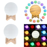 Maxbell 3D Print Light Moon Lamp Night Light Remote/Touch Control USB Rechargeable Type 1
