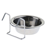 Maxbell Bird Parrot Stainless Steel Hanging Cup Food Feeding Bowl Cage Accessories