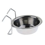 Maxbell Bird Parrot Stainless Steel Hanging Cup Food Feeding Bowl Cage Accessories