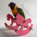 Maxbell Parrot Bird Chew Toy Plastic Horse Rocking Chair Bird Stand Toys