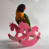 Maxbell Parrot Bird Chew Toy Plastic Horse Rocking Chair Bird Stand Toys