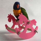 Maxbell Parrot Bird Chew Toy Plastic Horse Rocking Chair Bird Stand Toys