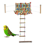 Maxbell Bird Canvas Quilted Parrot Hammock Platform with Cushion Cage Swing Toys