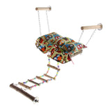 Maxbell Bird Canvas Quilted Parrot Hammock Platform with Cushion Cage Swing Toys