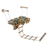 Maxbell Bird Canvas Quilted Parrot Hammock Platform with Cushion Cage Swing Toys