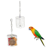 Max Parrot Bird Stainless Steel Cage Feeder Hang Foraging Toy Pet Treat Hexagon