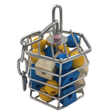 Max Parrot Bird Stainless Steel Cage Feeder Hang Foraging Toy Pet Treat Hexagon