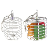 Max Parrot Bird Stainless Steel Cage Feeder Hang Foraging Toy Pet Treat Hexagon
