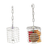 Max Parrot Bird Stainless Steel Cage Feeder Hang Foraging Toy Pet Treat Hexagon