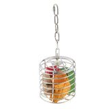 Max Parrot Bird Stainless Steel Cage Feeder Hang Foraging Toy Pet Treat Round