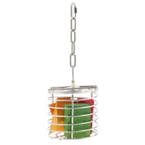 Max Parrot Bird Stainless Steel Cage Feeder Hang Foraging Toy Pet Treat Round