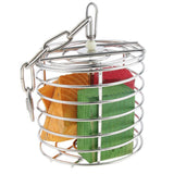 Max Parrot Bird Stainless Steel Cage Feeder Hang Foraging Toy Pet Treat Round