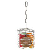 Max Parrot Bird Stainless Steel Cage Feeder Hang Foraging Toy Pet Treat Round