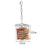 Max Parrot Bird Stainless Steel Cage Feeder Hang Foraging Toy Pet Treat Round