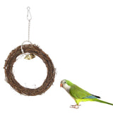 Max Bird Hammock Swing Bird Stand Platform Rattan Hoop Chew Toy for Hamster